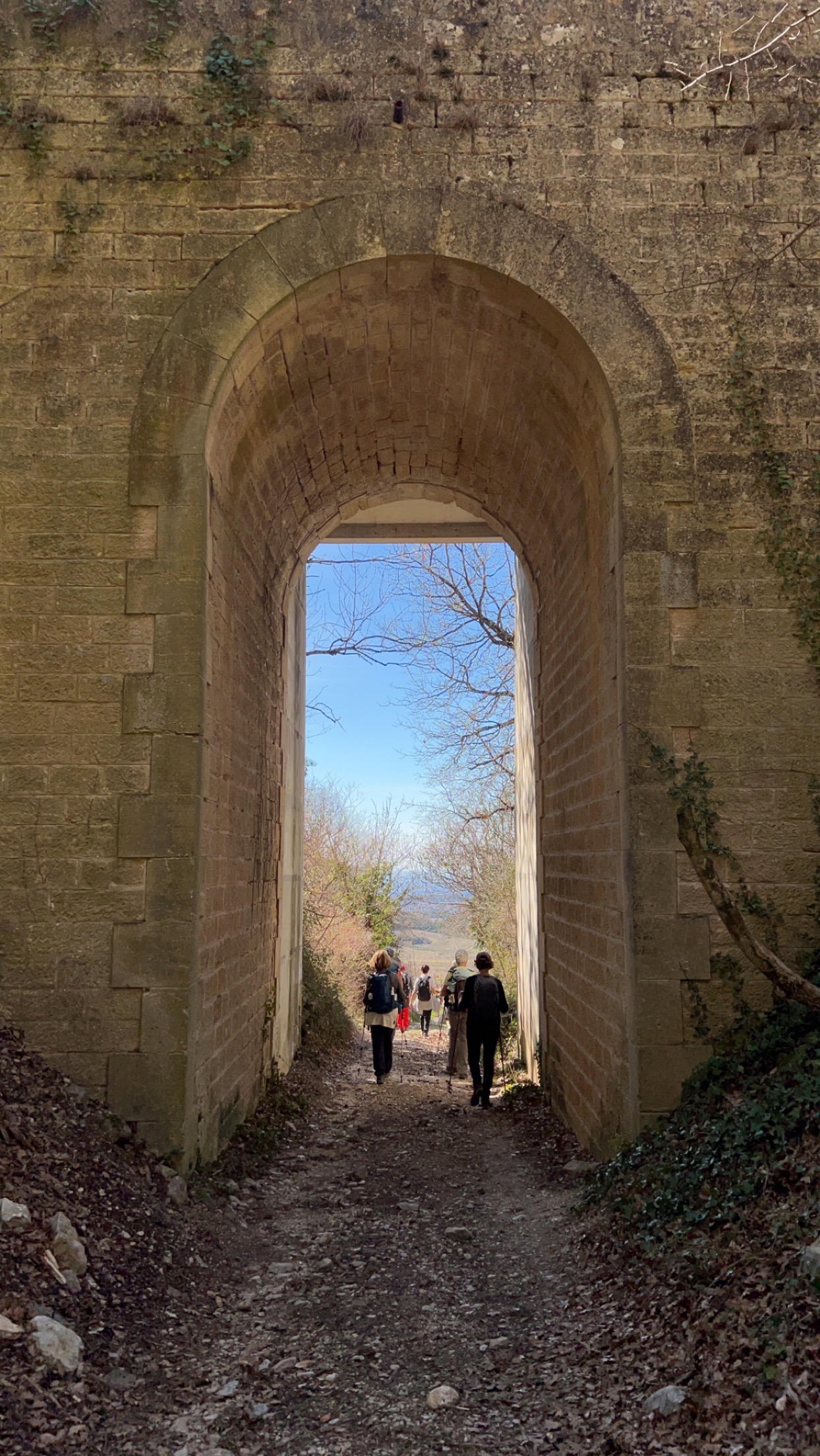 A brick archway.