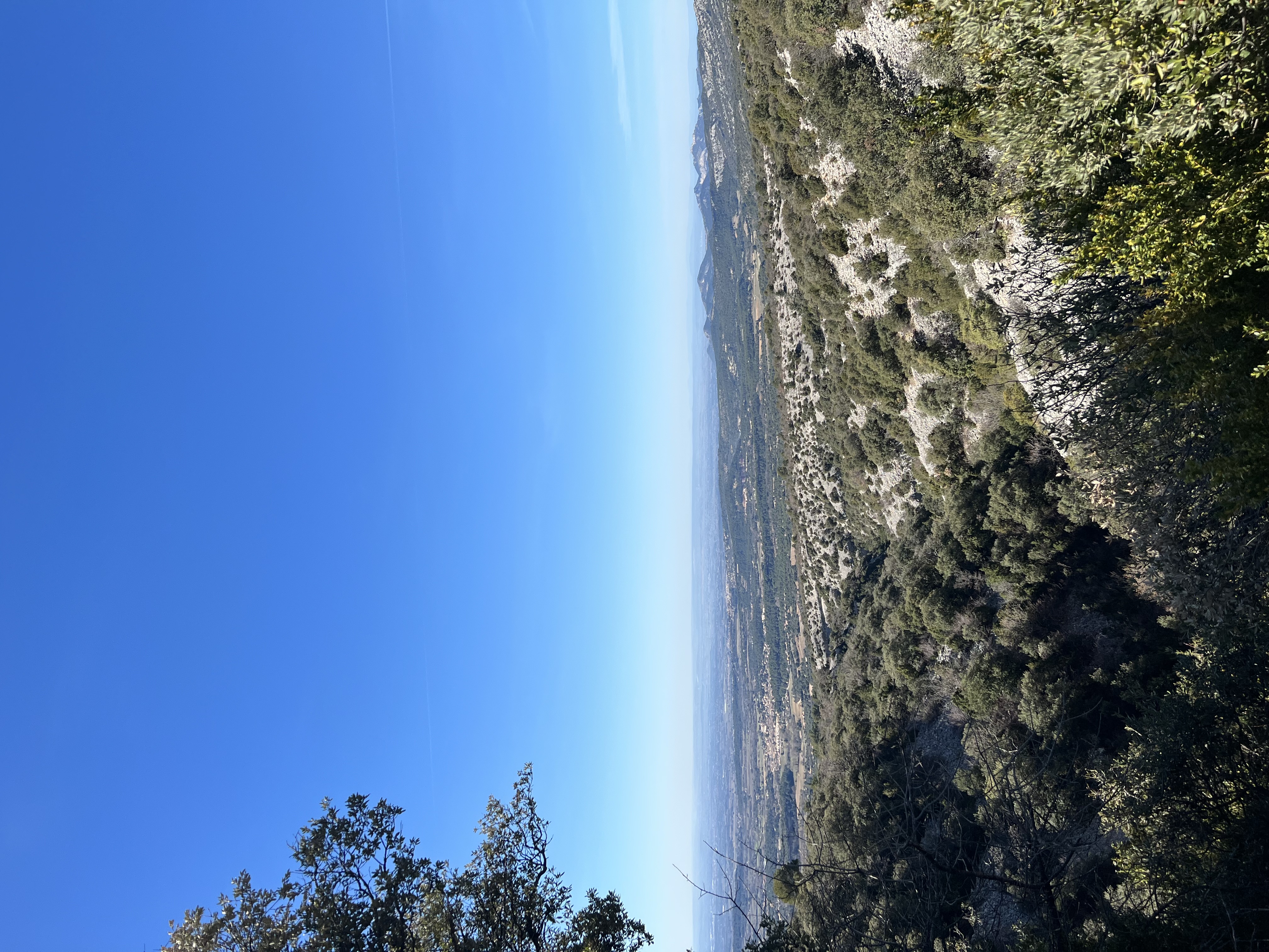 A landscape of the french countryside from a viewpoint on a mountain.
